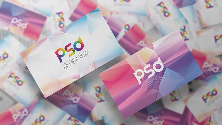 Floating Business Cards Mockup