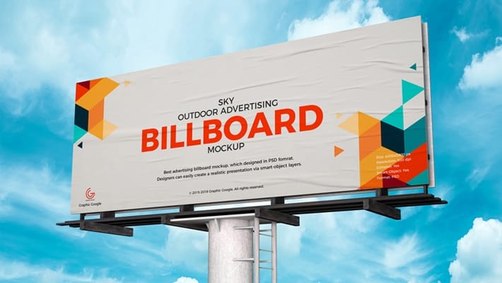 Free Advertising PSD Billboard Mockup