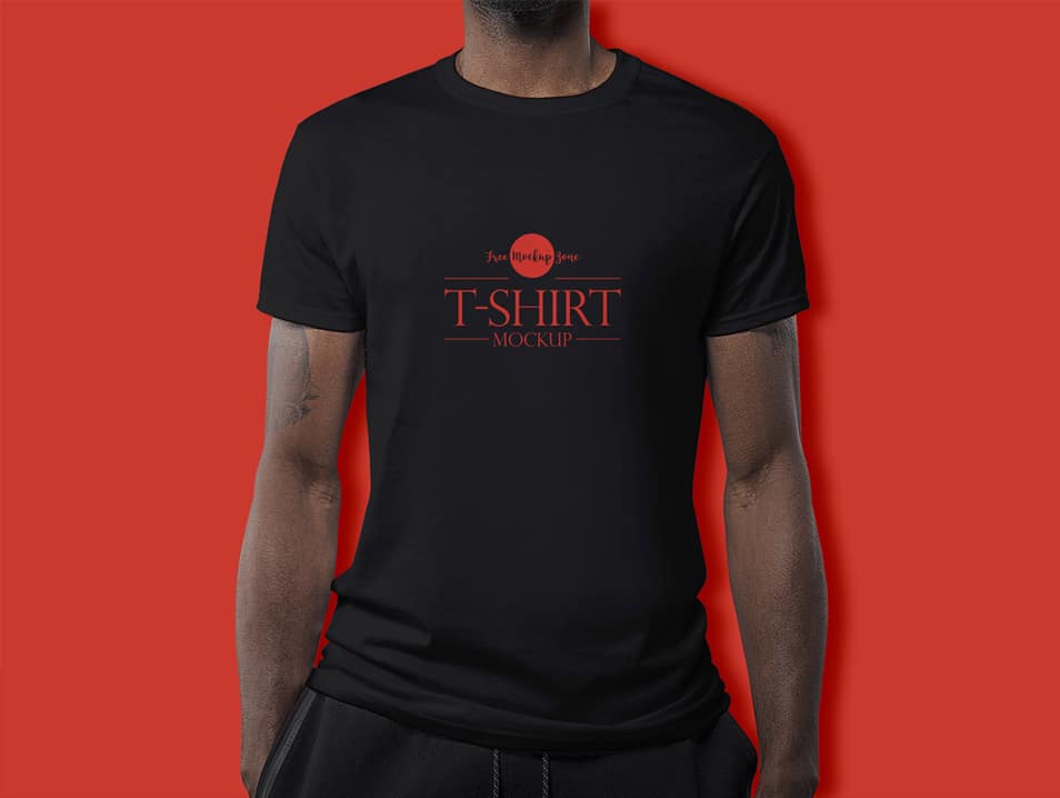 Free Boy Wearing T-Shirt Mockup PSD