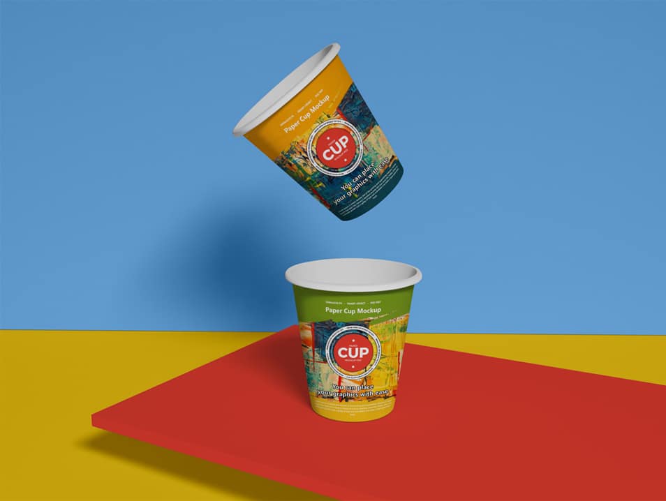 Free Brand Paper Cup Mockup PSD