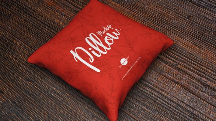 Free Brand Square Pillow Mockup PSD