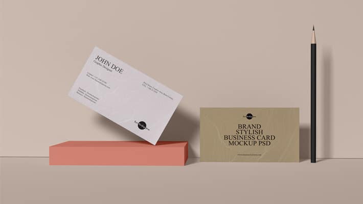 Free Brand Stylish Business Card Mockup PSD