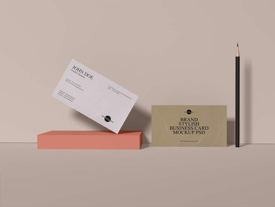 Free Brand Stylish Business Card Mockup PSD