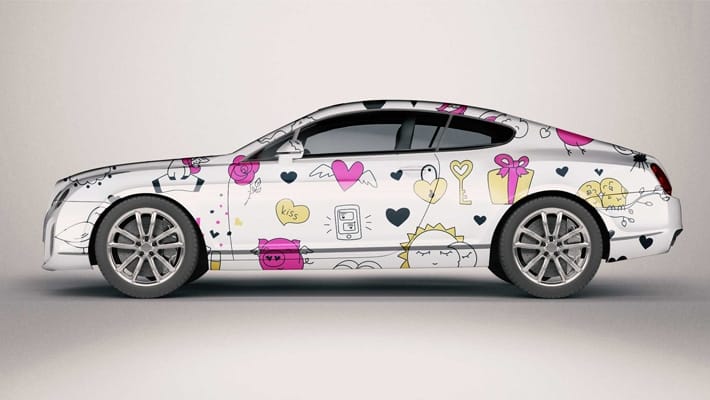 Free Car Decal PSD Mockup