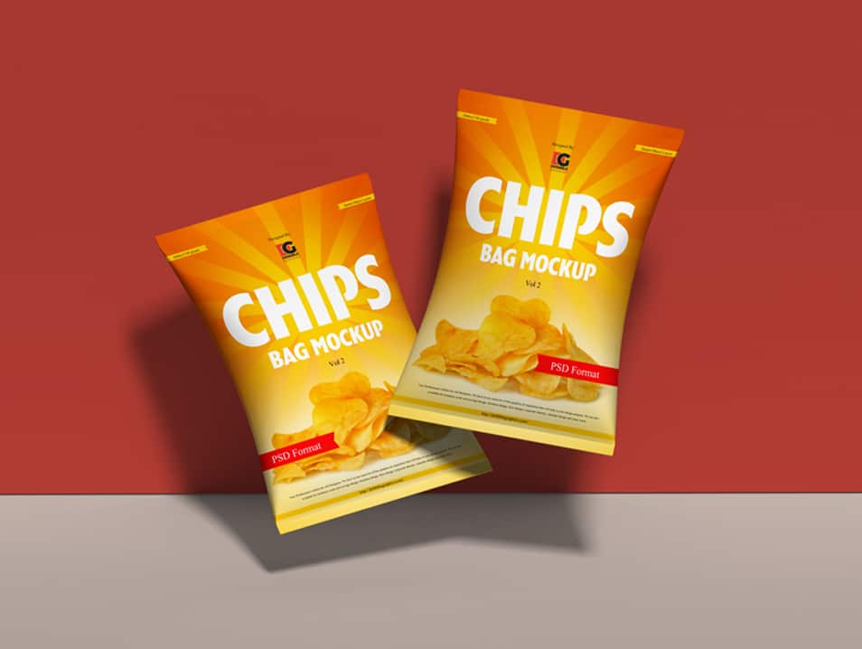 Free Chips Bag Mockup PSD