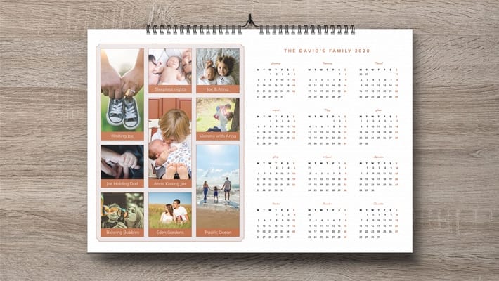 Free Family Pictures 2020 Calendar Design Template PSD