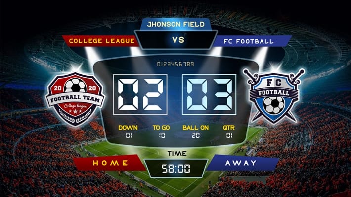 Free Football Scoreboard Design Template Mockup PSD