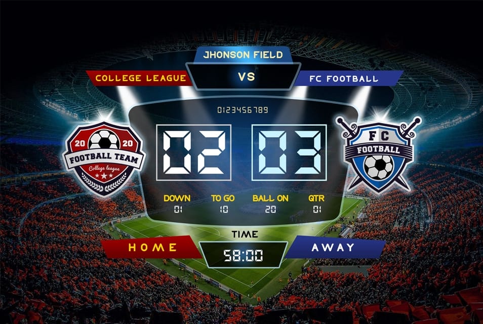 Free Football Scoreboard Design Template Mockup PSD