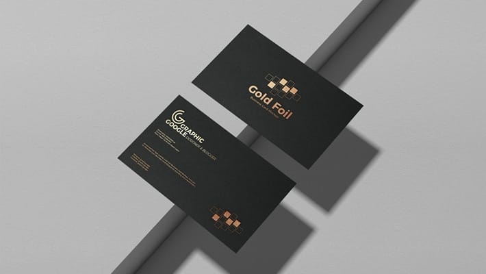 Free Gold Foil Business Card Mockup PSD