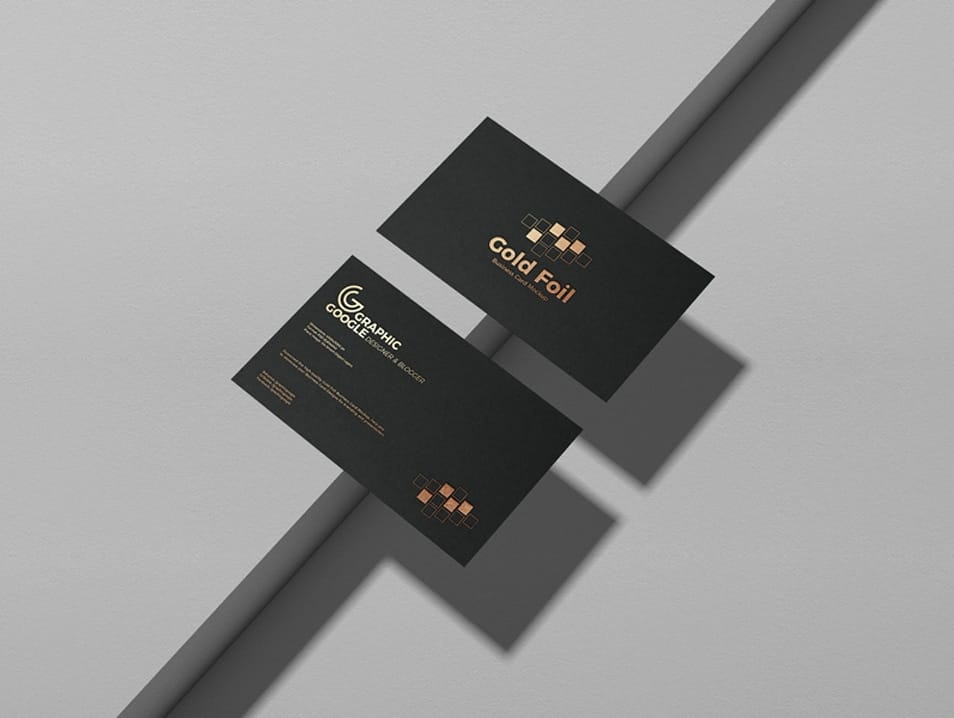 Free Gold Foil Business Card Mockup PSD
