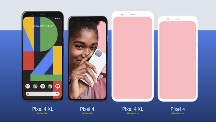 Free Google Pixel 4 & 4 XL Mockup PSD