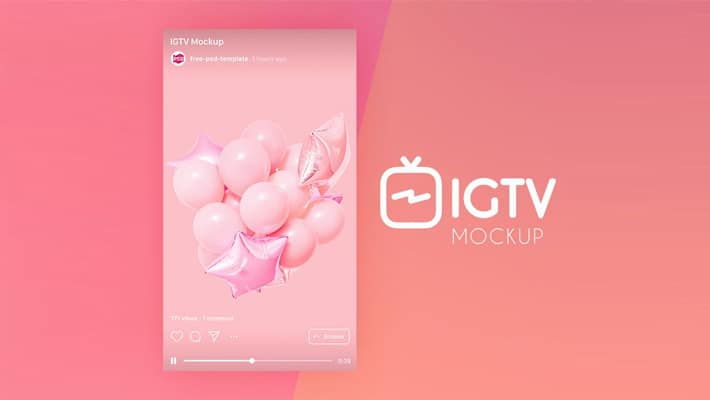 Free Instagram TV Mock-up in PSD