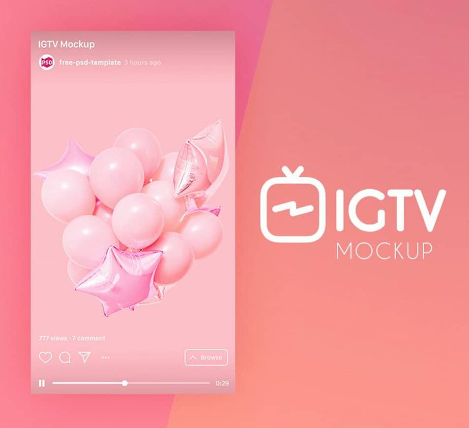 Free Instagram TV Mock-up in PSD