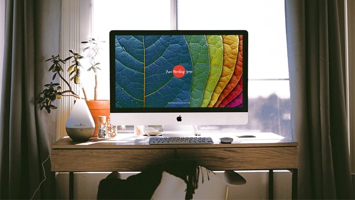 Free Interior Designer Workstation iMac Pro Mockup PSD