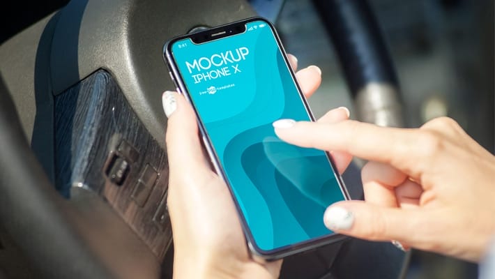 Free iPhone X Mock-up in PSD