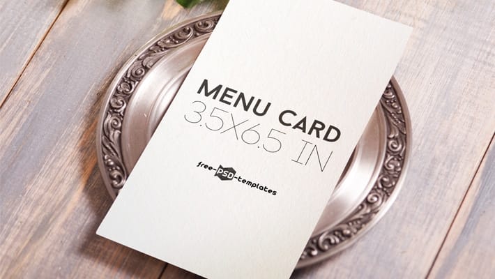 Free Menu Card Mock-up in PSD