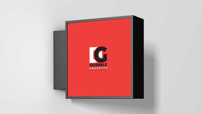 Free Modern Advertising Signboard Mockup