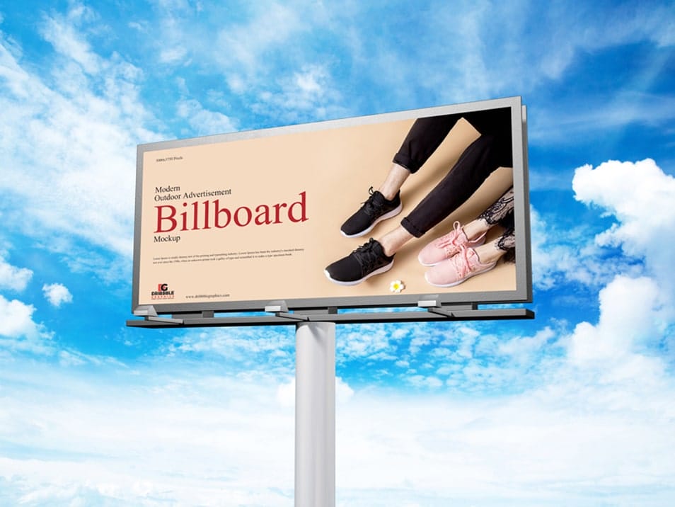 Free Modern Outdoor Advertisement Billboard Mockup