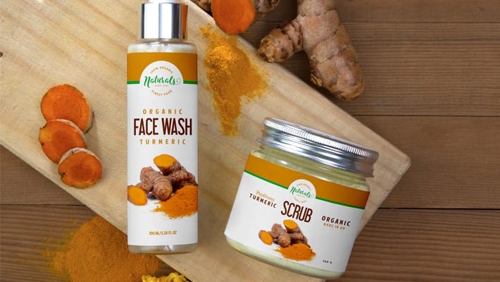 Free Natural Face Wash Pump Spray & Scrub Jar Mockup PSD