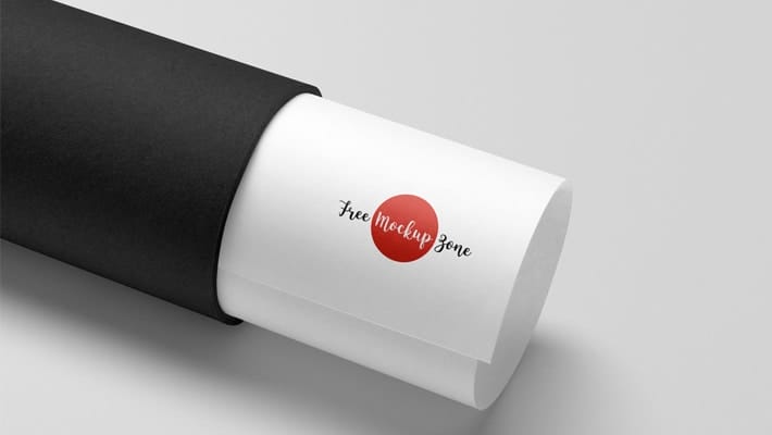 Free Paper Tube Logo Mockup PSD