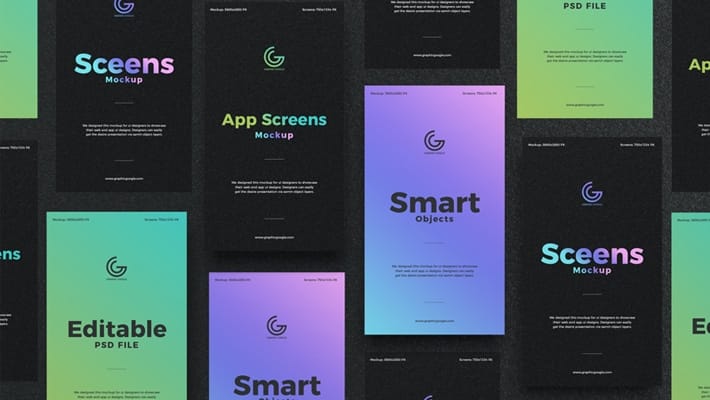 Free Screens Mockup For UI