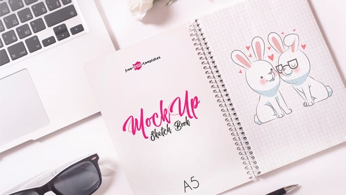 Free Sketch Book Mock-up in PSD