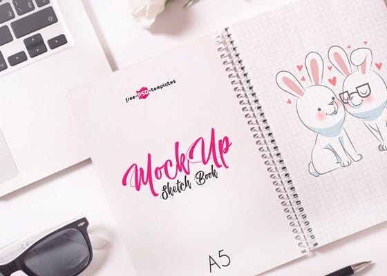 Free Sketch Book Mock-up in PSD