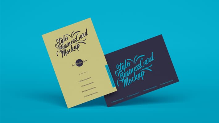 Free Stylo Business Cards Mockup For Branding
