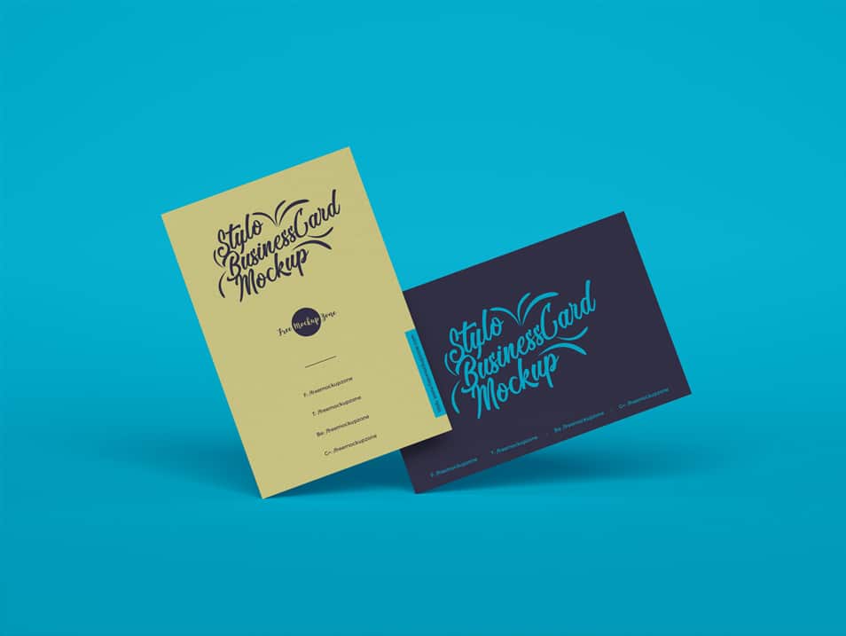 Free Stylo Business Cards Mockup For Branding