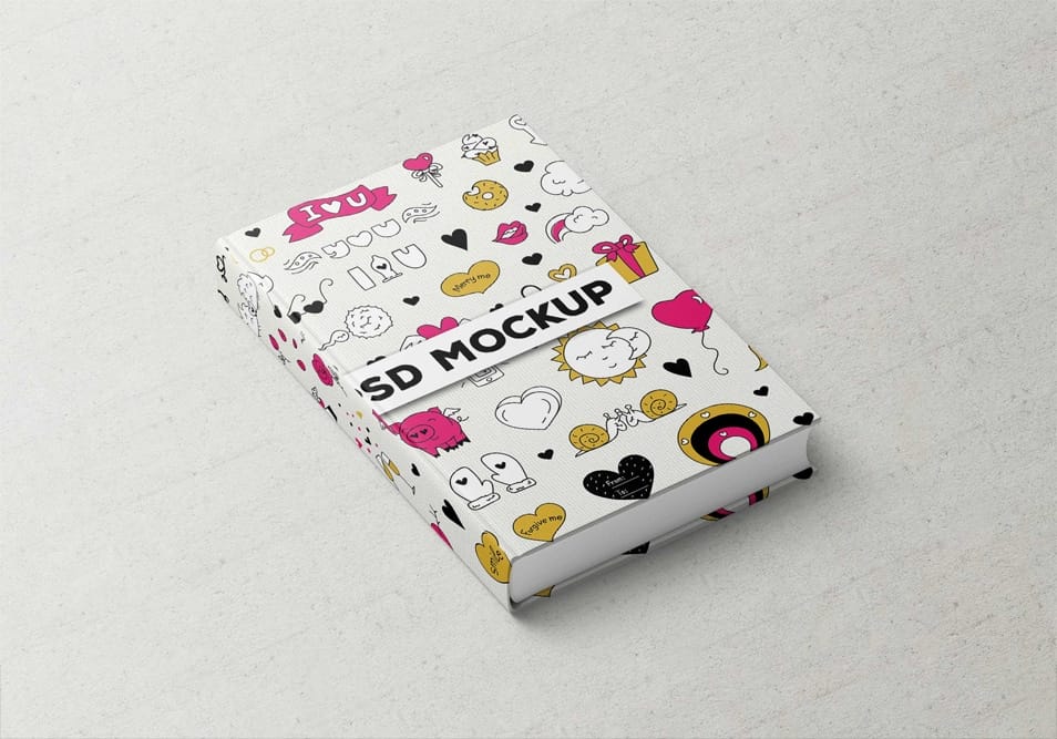 Free Tilt Side Book Front Mockup Template