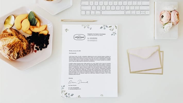 Free U.S Letter Size Letterhead Design & Mockup PSD