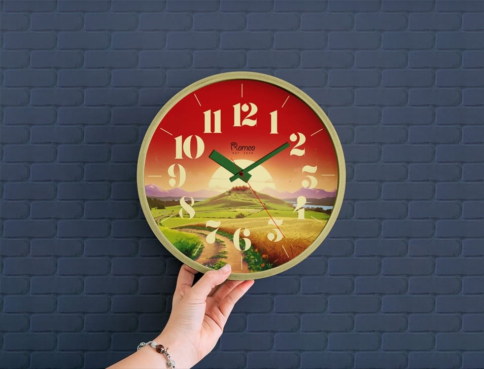 Free Wall Clock Mockup PSD