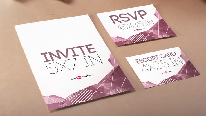 Free Wedding Invite Mock-up in PSD