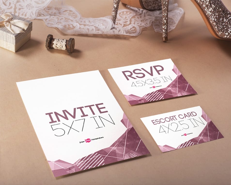 Free Wedding Invite Mock-up in PSD