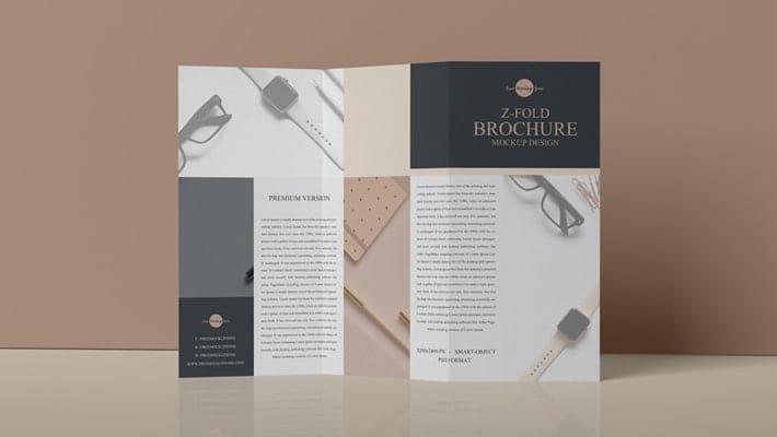 Free Z-Fold Brochure Mockup PSD