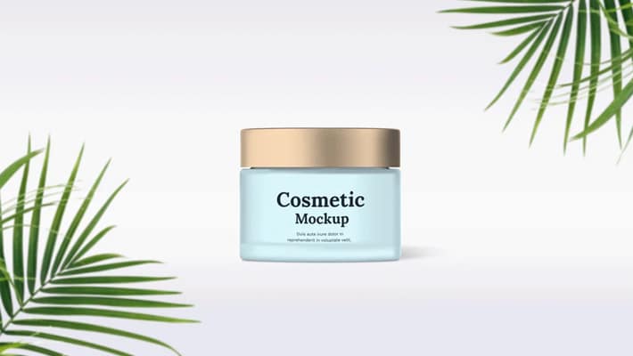 Glass Cosmetic Jar Mockup