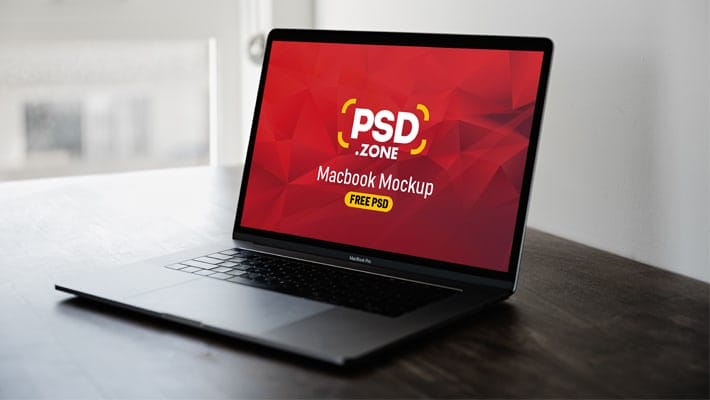 Gray Macbook Pro Mockup PSD