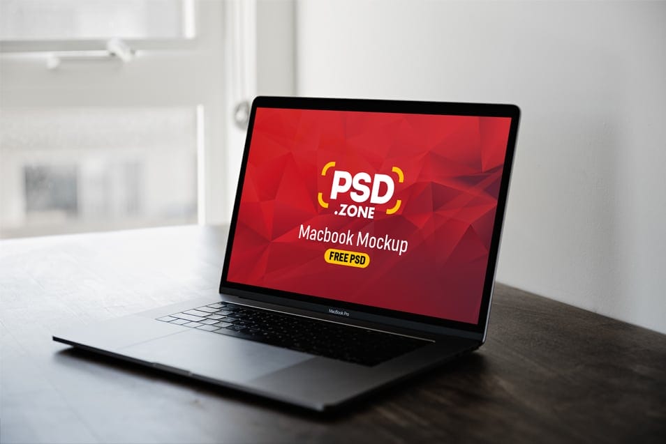 Gray Macbook Pro Mockup PSD