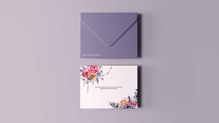 Greeting Card with Envelope Mockup