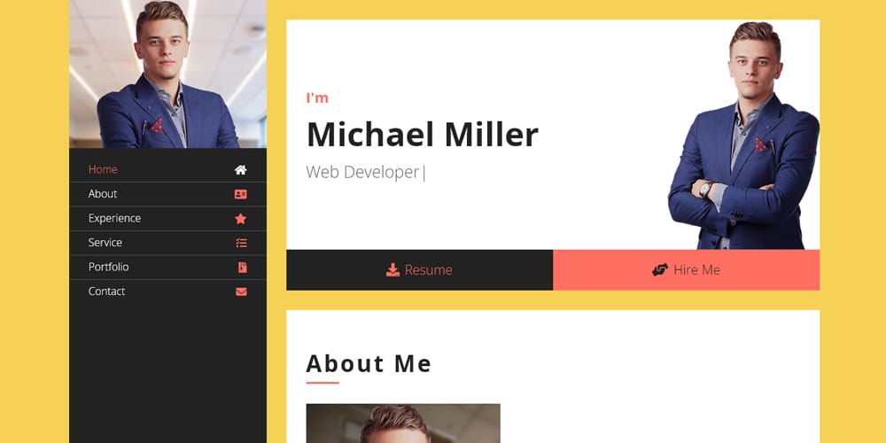 HTML Resume Website Template