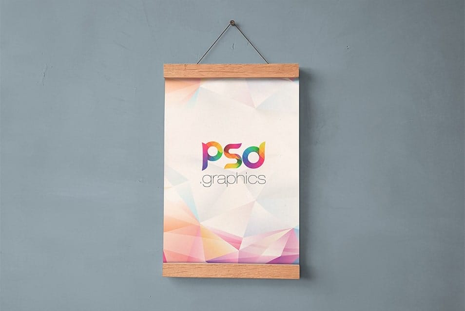 Hanging Wall Poster Mockup