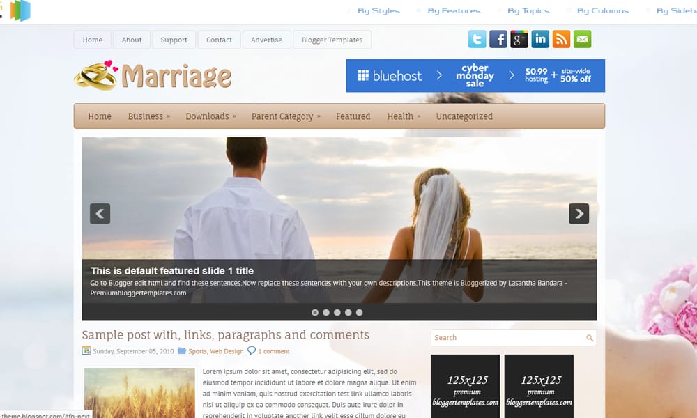 Marriage Blogger Template