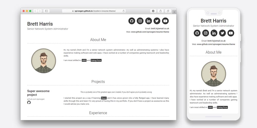 20+ Free HTML Resume Templates 2022