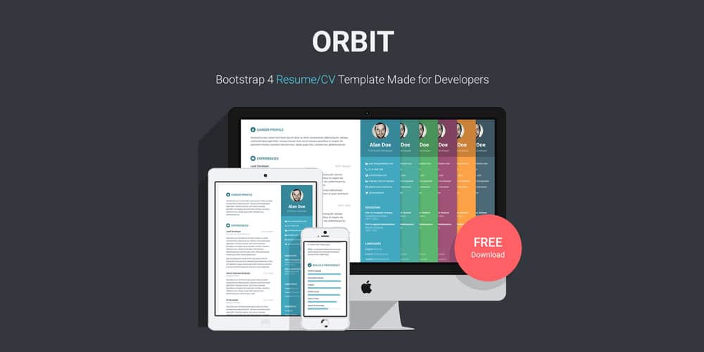 20+ Free HTML Resume Templates 2023 29 Orbit