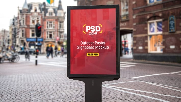 Outdoor Poster Signboard Mockup PSD