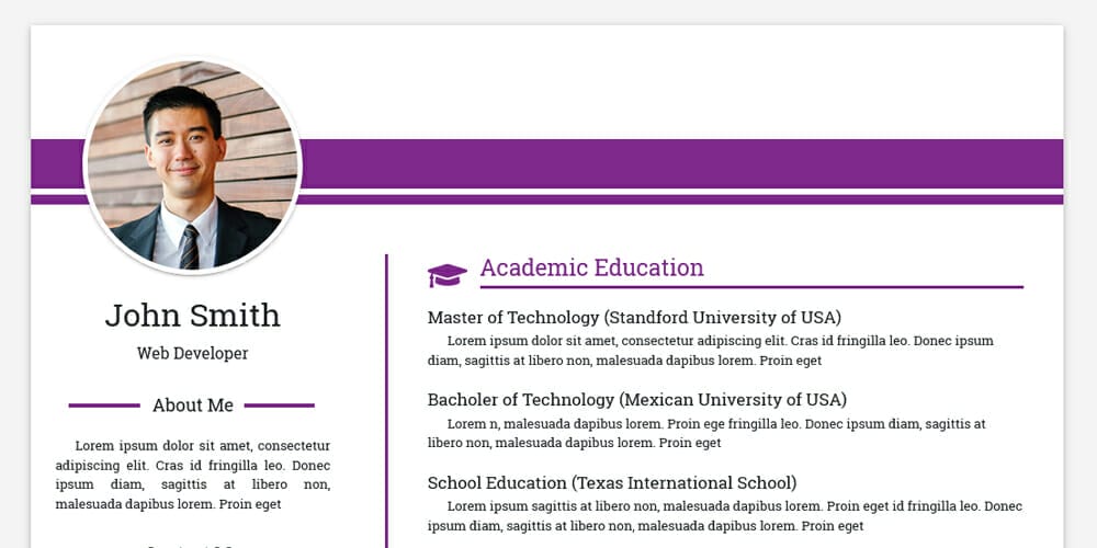 20+ Free HTML Resume Templates 2023 27 Personal, Profile, Resume HTML Web Template