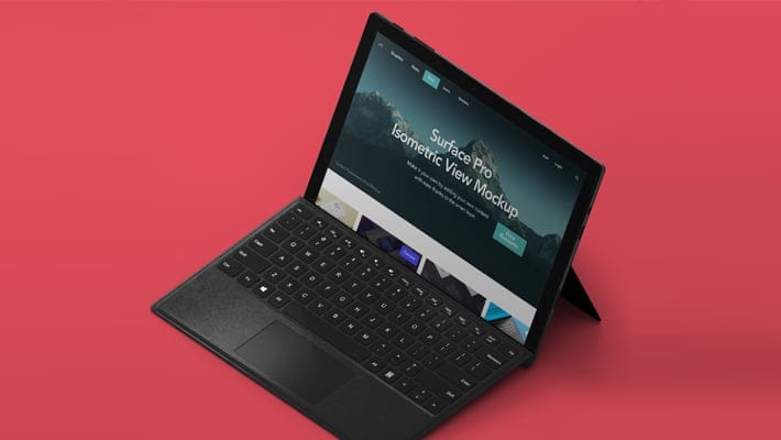Perspective PSD Surface Pro Mockup