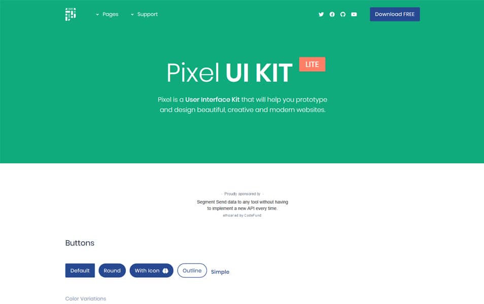 Pixel Lite |  Free Bootstrap 4 UI KIT