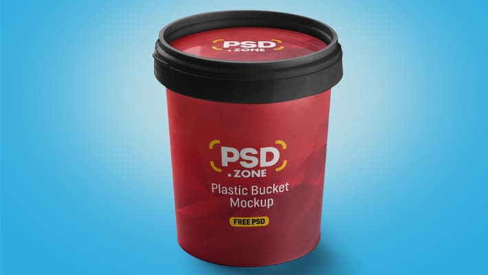 Plastic Bucket Mockup Free PSD