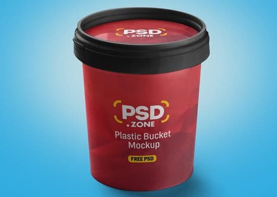 Plastic Bucket Mockup Free PSD